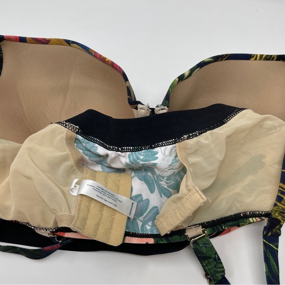 Cacique Swim Havana Tropical Peach Bikini Top Underwire Size 38F Multicolor - Picture 3 of 13